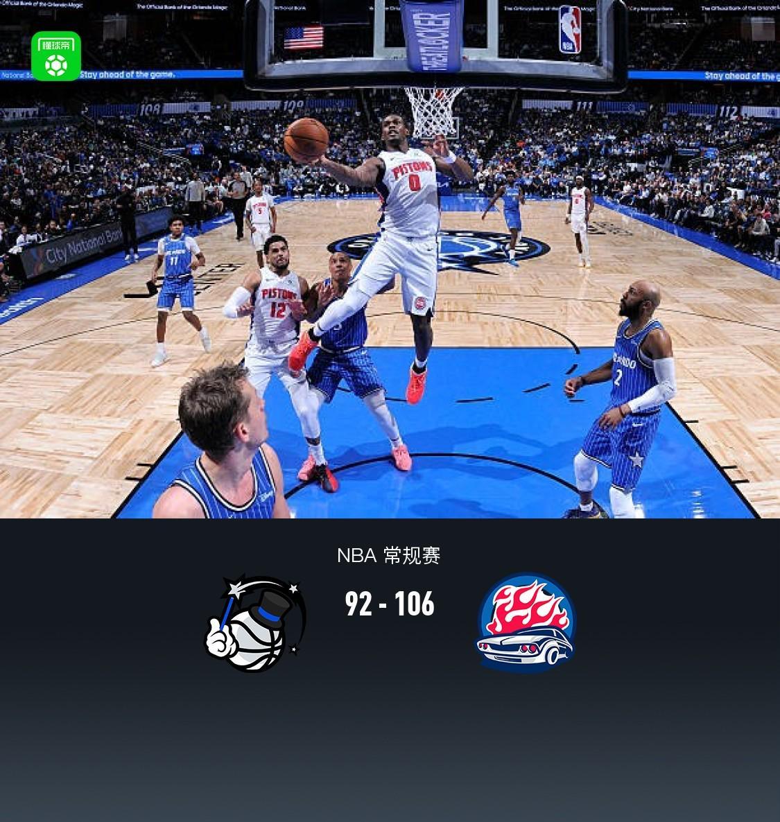 华体会体育-活塞106-92战胜魔术，坎宁安29+7+11，哈里斯23+7，班凯罗24+11